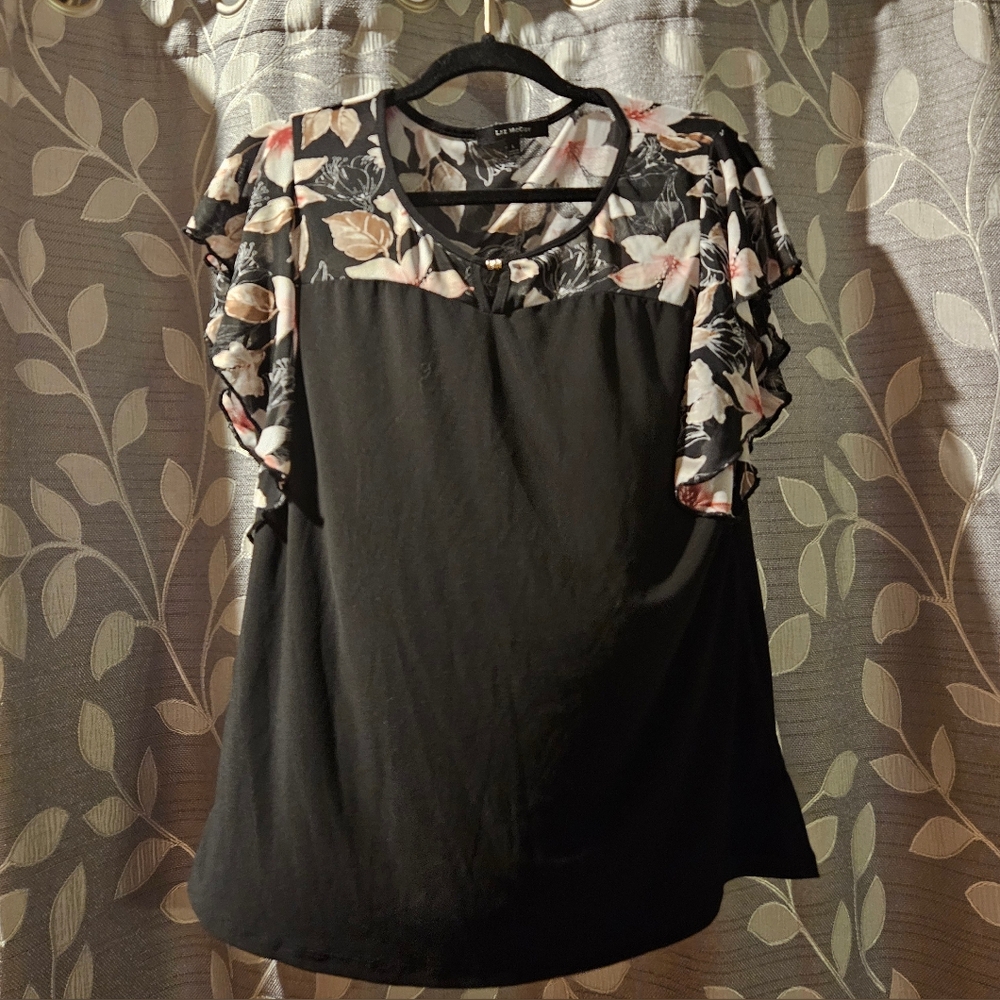Floral Black Women's Top